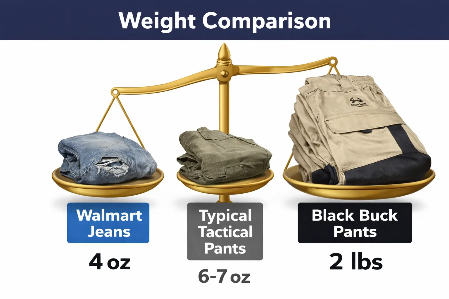 Weight comparison infographic - 2 lbs vs 6-7 oz